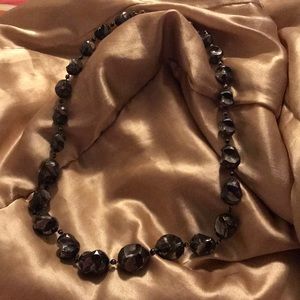 Black rustic beaded necklace